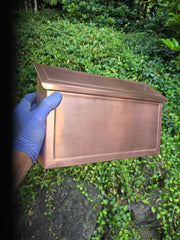 Handmade Embossed Copper Mailbox – Medium Flush Mount with Brushed copper finish Finish
