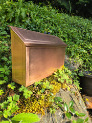 Handmade Embossed Copper Mailbox – Medium Flush Mount with Brushed copper finish Finish