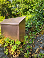 Handmade Embossed Copper Mailbox – Medium Flush Mount with Brushed copper finish Finish
