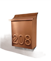 Vertical Wall Mount Mailbox With House Number, Modern Outdoor Mailbox