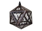 Icosahedron real patina copper pendant light