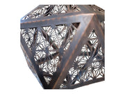 Icosahedron real patina copper pendant light