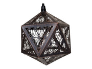 Icosahedron real patina copper pendant light