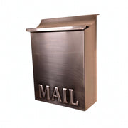 Handmade Vertical Copper Mailbox – Flush Mount Rustic Mailbox for Outdoor Use