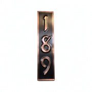 Personalized Vertical House Number Sign, 16oz Real Copper House Plaque