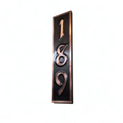 Personalized Vertical House Number Sign, 16oz Real Copper House Plaque