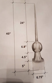 Patina Copper Roof Finials, Copper Ball Finial, Copper Finials for Cupolas