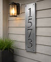 Custom Brushed Stainless Steel House Number Sign – Modern Address Plaque