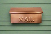 Handmade Copper Mailbox Wall Mount, Modern Outdoor Mailbox