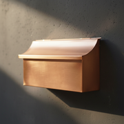 Brushed Copper Mailbox Artistic Angle
