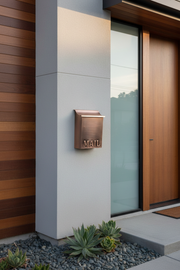 Brushed Copper Mailbox Contemporary Home