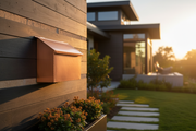 Brushed Copper Mailbox Golden Hour