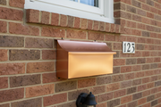Brushed Copper Mailbox on Brick