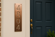 Custom Vertical House Number Sign, 16oz Real Copper House Plaque