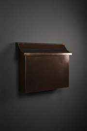 Artisan Large Dark Patina Copper Mailbox – Oversized 11" x 14" Flush Mount Outdoor Mailbox