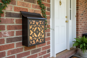 Artisan Laser-Cut Floral Copper Mailbox – Dark Patina & Brushed Copper, Vertical Wall Mount