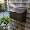 Handmade dark patina copper mailbox - square product photo