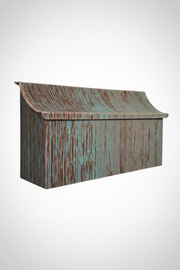 Handmade green patina copper mailbox - portrait mobile optimized