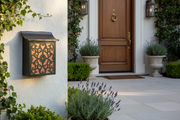 Artisan Laser-Cut Floral Copper Mailbox – Dark Patina & Brushed Copper, Vertical Wall Mount