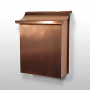 Handmade vertical brushed copper mailbox 11x8 inch - square product photo