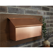 Handmade horizontal brushed copper mailbox - square product photo