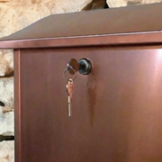 Artisan Locking Copper Mailbox – Extra Large Brushed Copper, Secure Wall Mount with Cam Lock