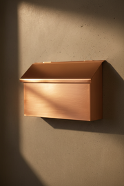 Handmade brushed copper mailbox - portrait mobile optimized