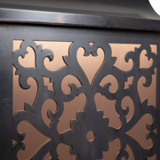 Artisan Laser-Cut Floral Copper Mailbox – Dark Patina & Brushed Copper, Vertical Wall Mount