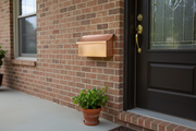 Artisan Brushed Copper Mailbox – Wide 14" Flush Mount Wall Mailbox for Outdoor Use