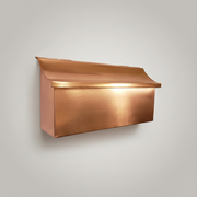 Artisan Brushed Copper Mailbox – Wide 14" Flush Mount Wall Mailbox for Outdoor Use