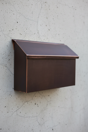 Handmade dark patina copper mailbox - portrait mobile optimized