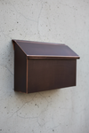 Handmade dark patina copper mailbox - portrait mobile optimized