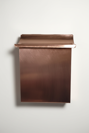Handmade vertical brushed copper mailbox - portrait mobile optimized