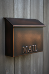 Handmade large dark patina copper mailbox - portrait mobile optimized