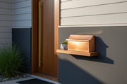 Artisan Brushed Copper Mailbox – Wide 14" Flush Mount Wall Mailbox for Outdoor Use