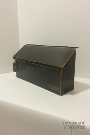 Handmade dark patina copper mailbox - portrait mobile optimized
