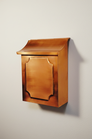 Handmade brushed copper mailbox - portrait mobile optimized