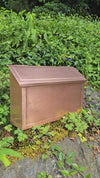 Handmade Embossed Copper Mailbox – Medium Flush Mount with Brushed copper finish Finish