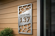 Modern Stainless Steel Address Sign – Custom House Numbers & Street Name