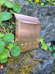 Copper Mailbox with Embossed MAIL or POST – Classic Flush Mount