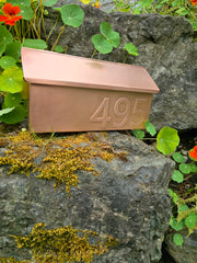 Handmade Brushed Copper Mailbox with embossed House Numbers – Premium Flush Mount