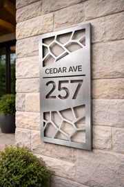 Modern Stainless Steel Address Sign – Custom House Numbers & Street Name
