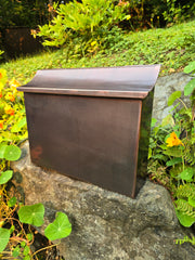 Artisan Large Dark Patina Copper Mailbox – Oversized 11" x 14" Flush Mount Outdoor Mailbox