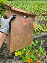 Extra Large Copper Mailbox with embossed house numbers