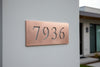Handmade Brushed Copper Address Plaque –  Horizontal House Sign