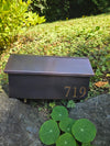 Handmade Patina Copper Mailbox with Laser Cut Numbers – Flush Mount, Solid Copper