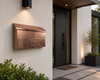 Handmade Brushed Copper Mailbox with Embossed Numbers – Medium Flush Mount