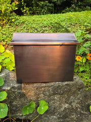 Artisan Large Dark Patina Copper Mailbox – Oversized 11" x 14" Flush Mount Outdoor Mailbox