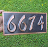 Patina Copper embossed house numbers 
