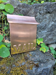 Copper Mailbox with Embossed MAIL or POST – Classic Flush Mount
